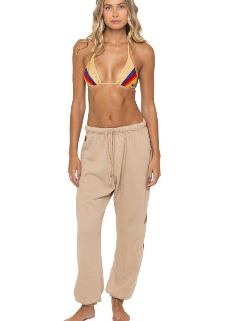AVIATOR NATION Bolt Sweatpants Sand/Mocha MEN'S Small/WOMEN'S Medium